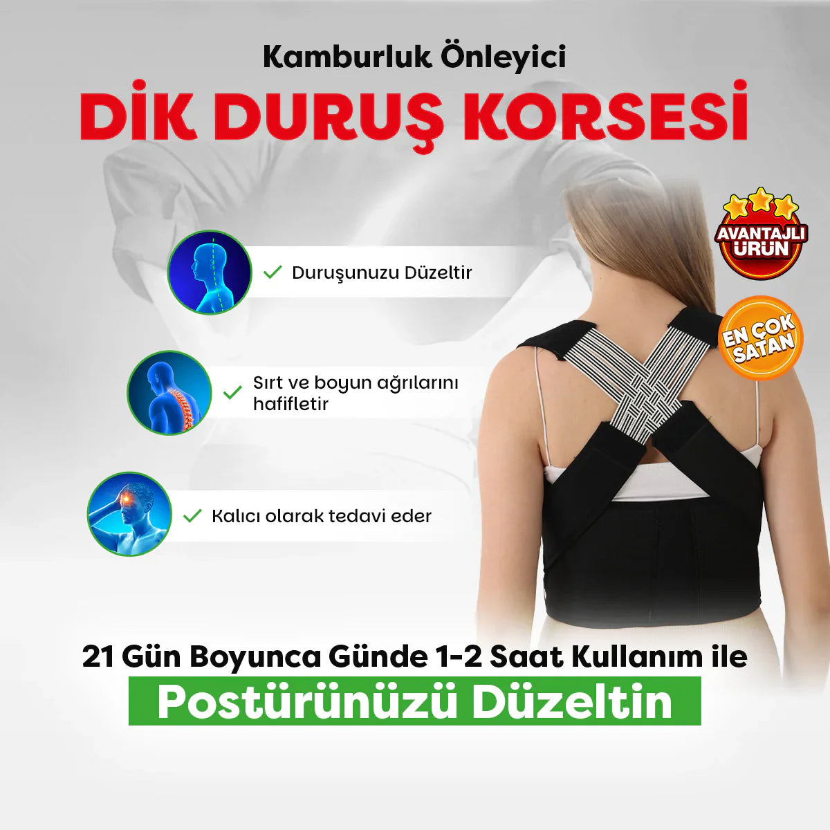 CORSENYA™ Ayarlanabilir Dik Duruş Korsesi