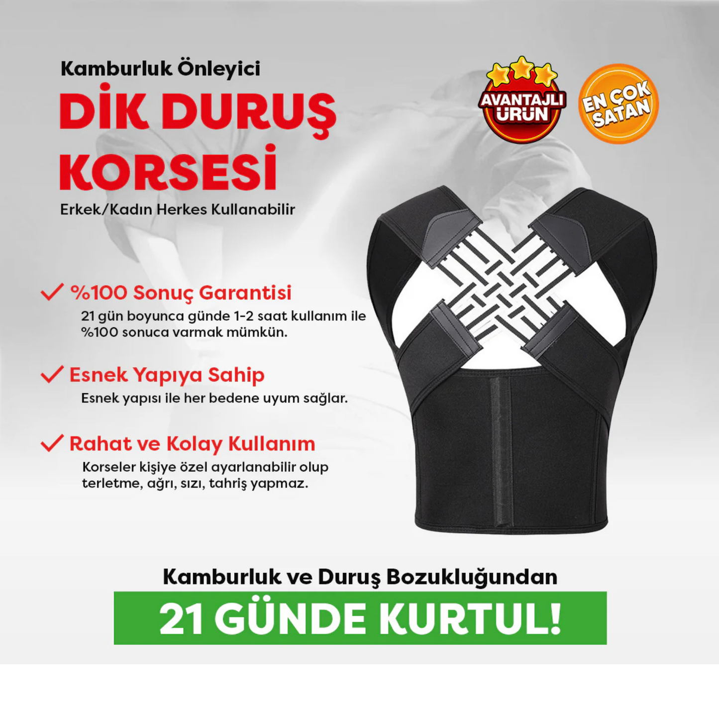 CORSENYA™ Ayarlanabilir Dik Duruş Korsesi